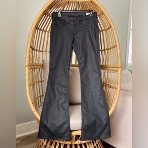 🖤 Rag & Bone Shoreditch Flare Jeans Black Coated Denim Size 29 Premium Quality